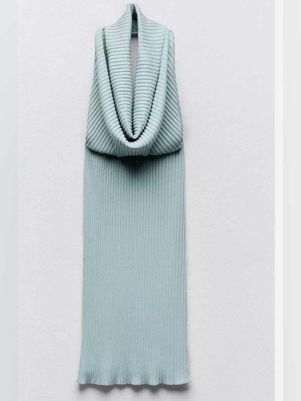 Zara Mint Ribbed Midi Dress